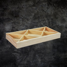 Load image into Gallery viewer, Wooden Rectangular Cross Hatch Partitioned tray - 18x9x2 Inches