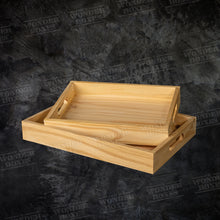 Load image into Gallery viewer, Wooden Rectangular Brunch Tray with cut handles
