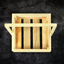 Load image into Gallery viewer, Square Wooden Bottle Basket Handle Tray 10x10x3 inches
