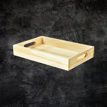 Load image into Gallery viewer, Wooden Rectangular Brunch Tray with cut handles
