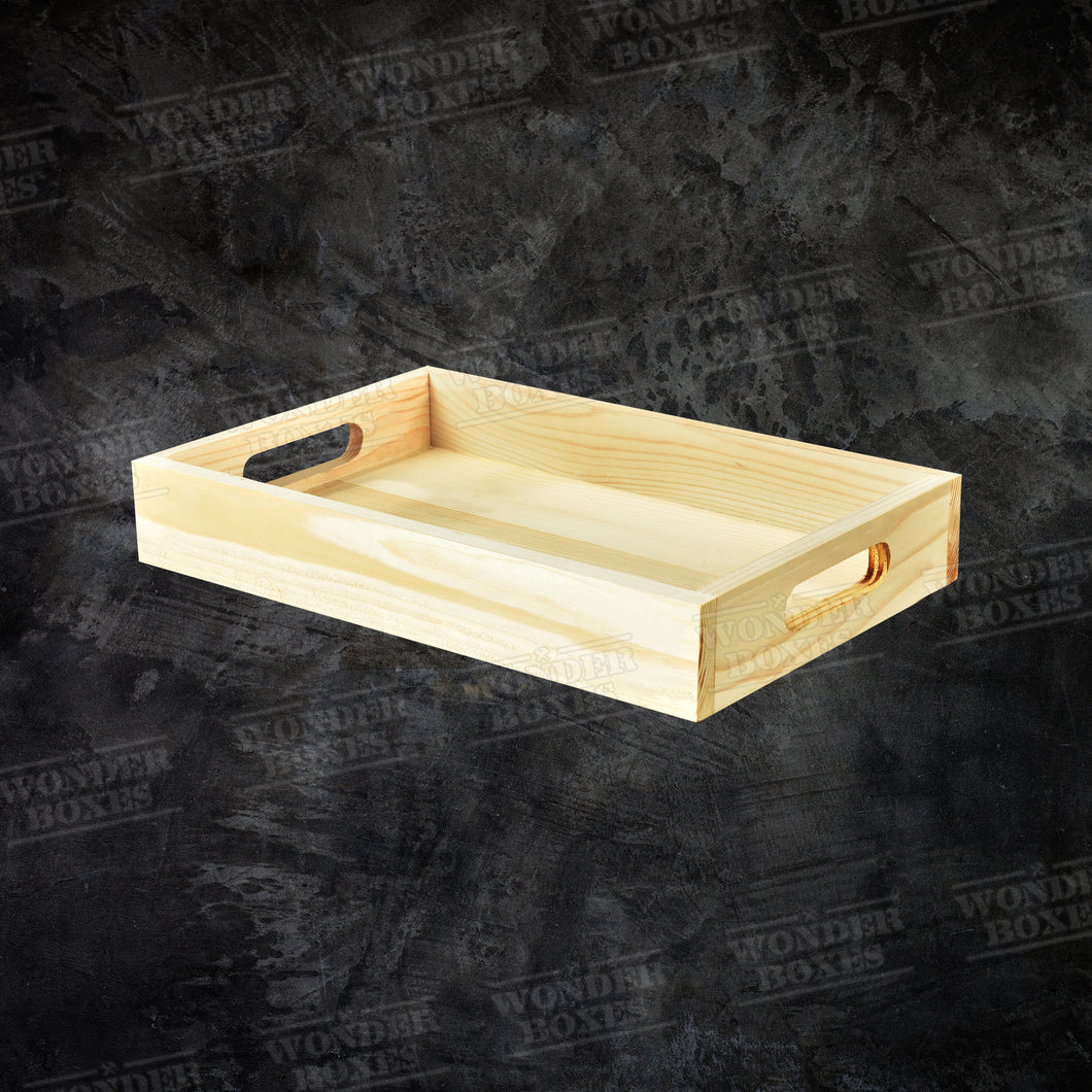 Wooden Rectangular Brunch Tray with cut handles