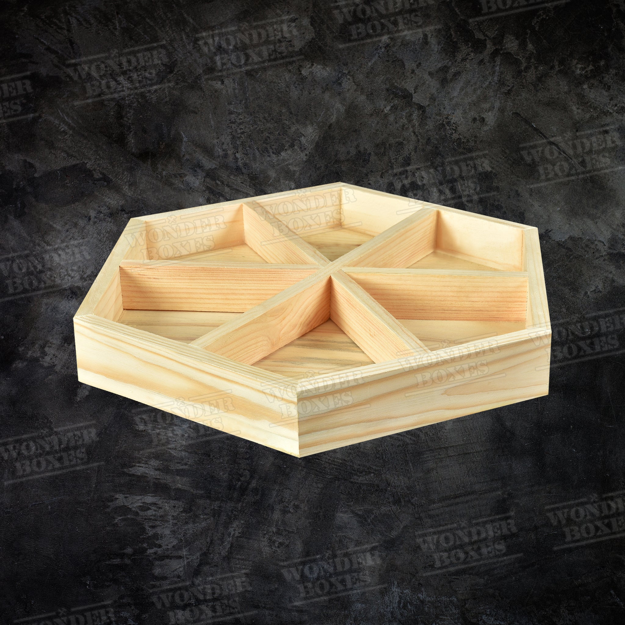 Wooden Partitioned Hexagon Tray – Wonderboxes