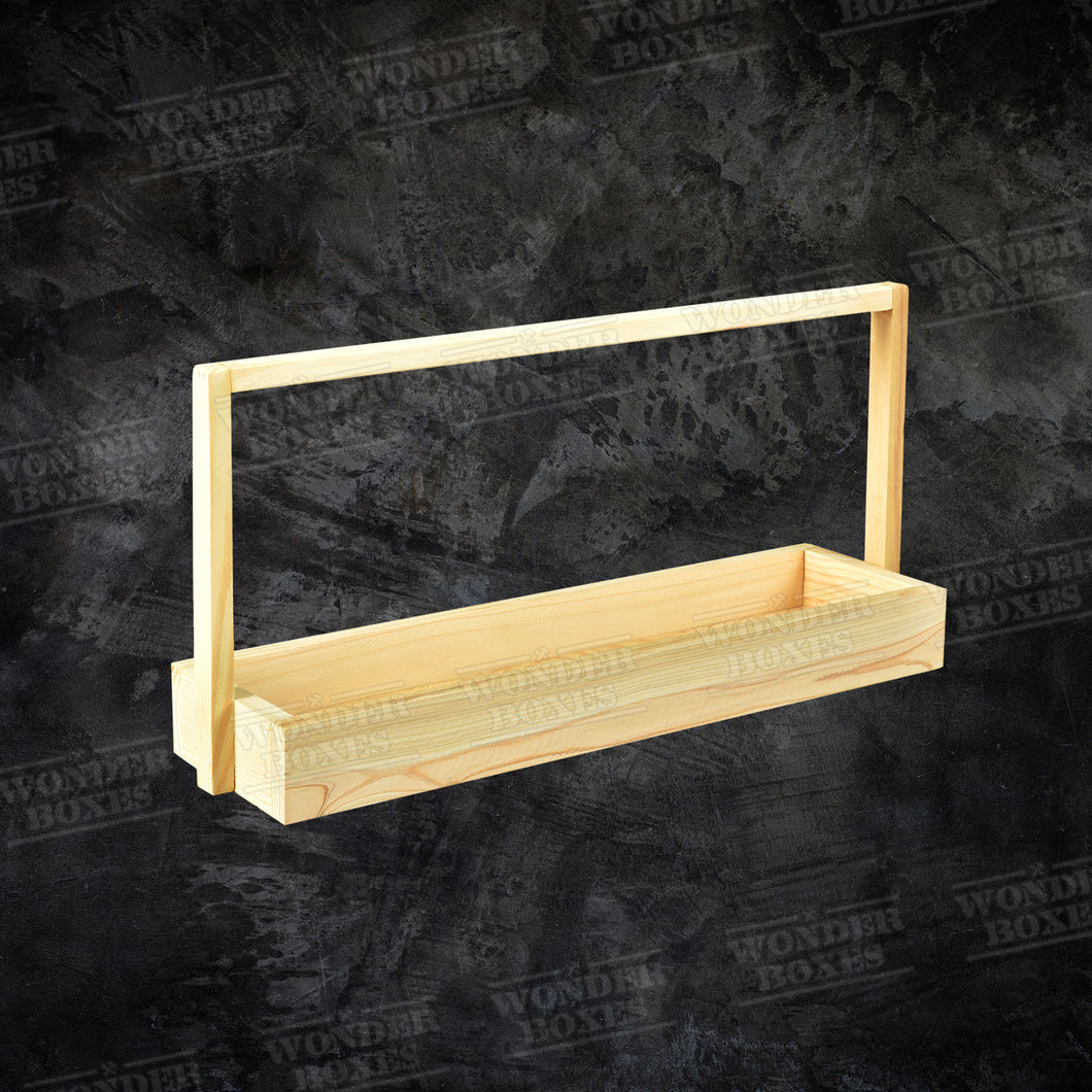 Rectangular Wooden Long Handle Tray 17x5x2 inches