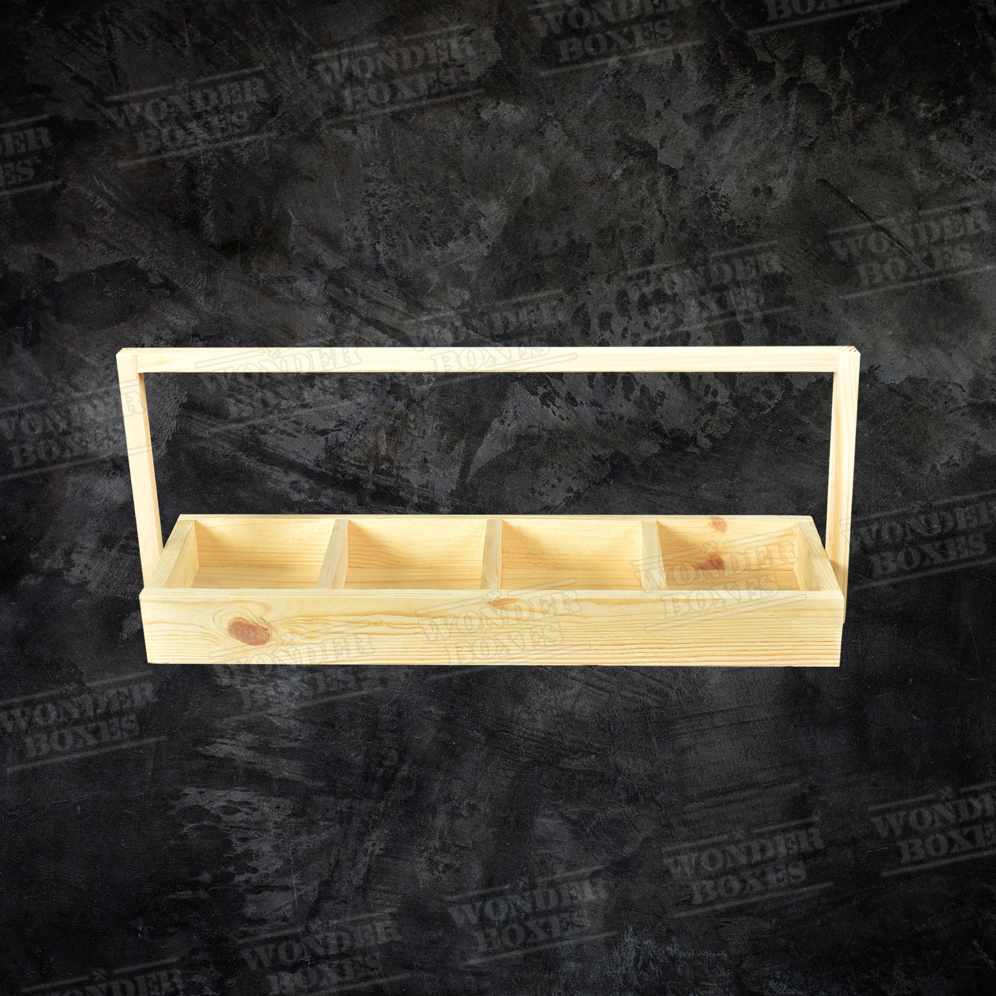 Wooden Rectangular Partitioned tray with basket handle - 18.5x6x2 Inch ...
