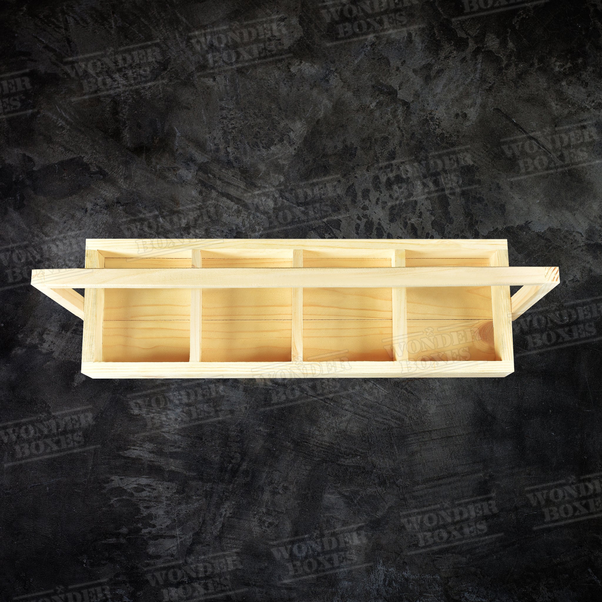 Wooden Rectangular Partitioned tray with basket handle - 18.5x6x2 Inch ...
