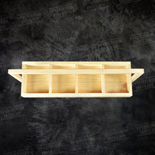 Load image into Gallery viewer, Wooden Rectangular Partitioned tray with basket handle - 18.5x6x2 Inches
