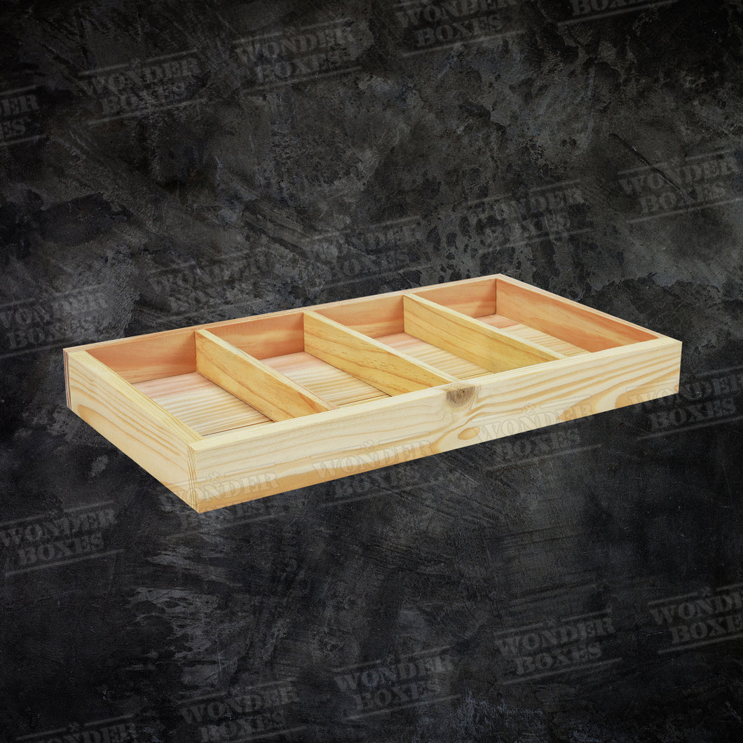 Wooden Rectangular Partitioned tray - 18X10x2 Inches