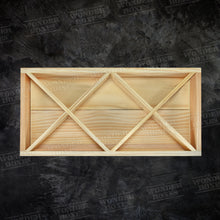 Load image into Gallery viewer, Wooden Rectangular Cross Hatch Partitioned tray - 18x9x2 Inches
