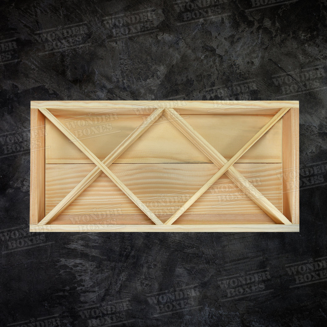 Wooden Rectangular Cross Hatch Partitioned tray - 18x9x2 Inches