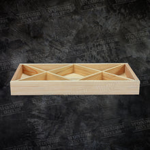 Load image into Gallery viewer, Wooden Rectangular Cross Hatch Partitioned tray - 18x9x2 Inches
