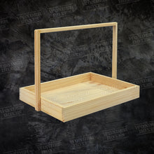 Load image into Gallery viewer, Rectangular Wooden Basket Handle Tray
