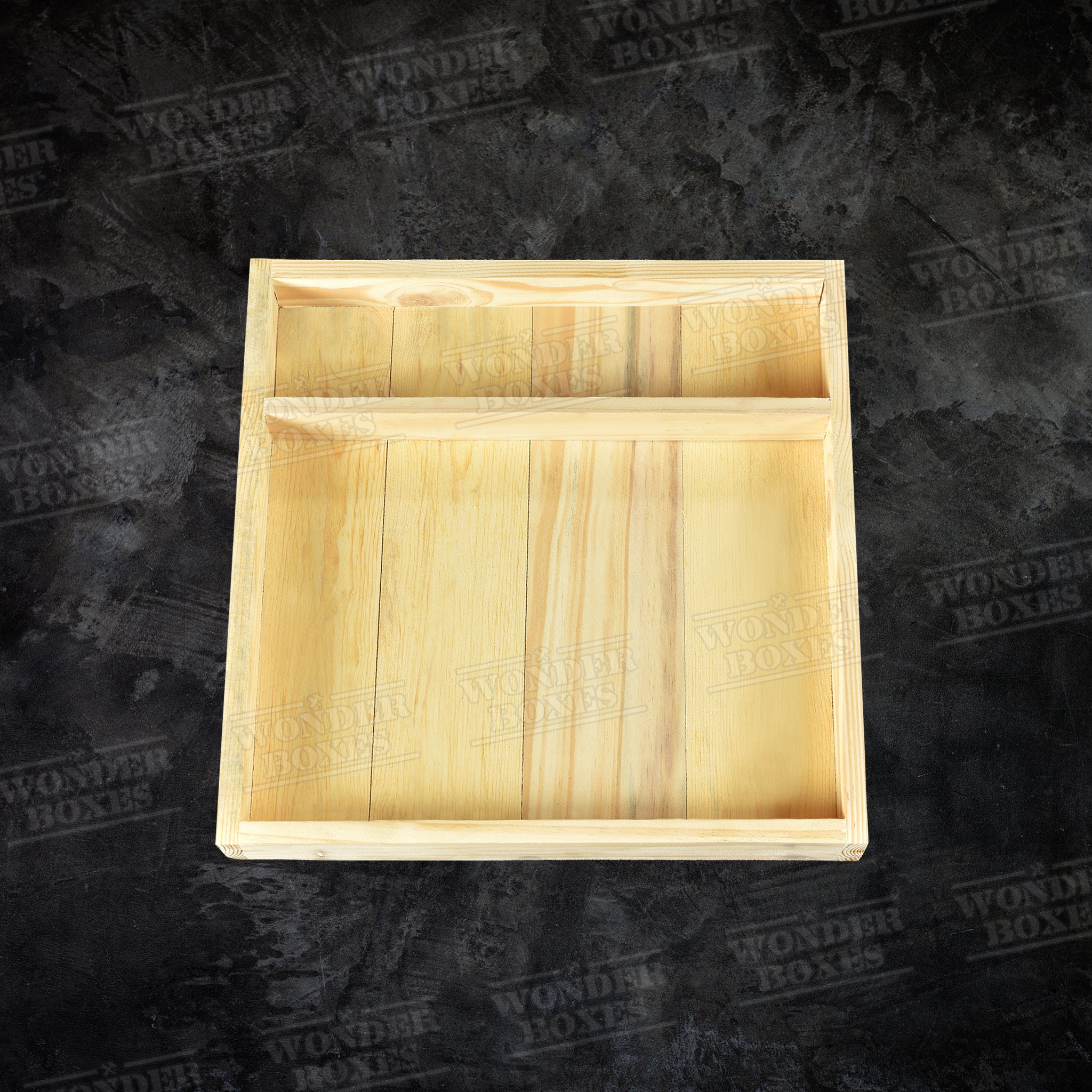Wooden Partitioned tray - Single Partition 14x14x2 inches – Wonderboxes