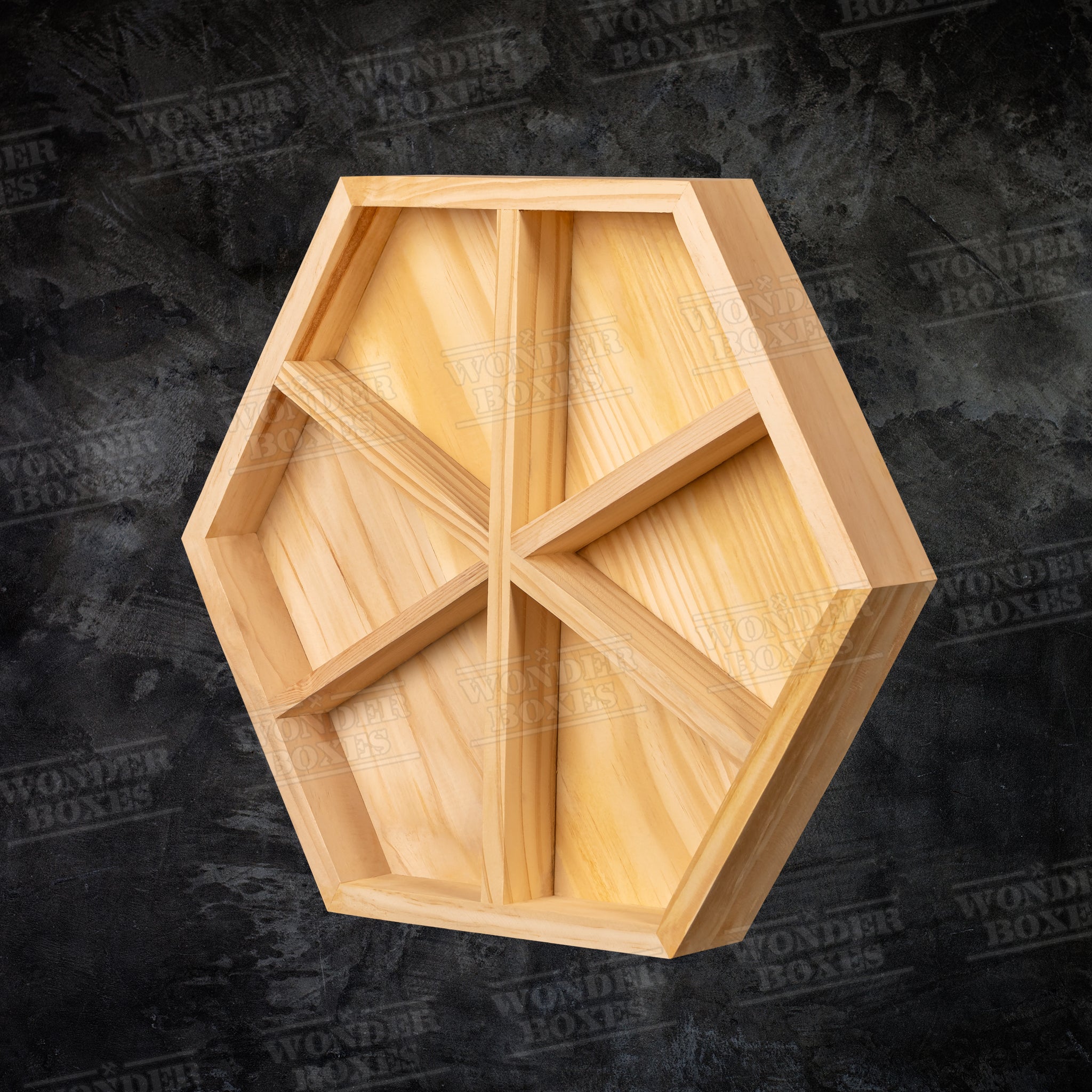 Wooden Partitioned Hexagon Tray – Wonderboxes
