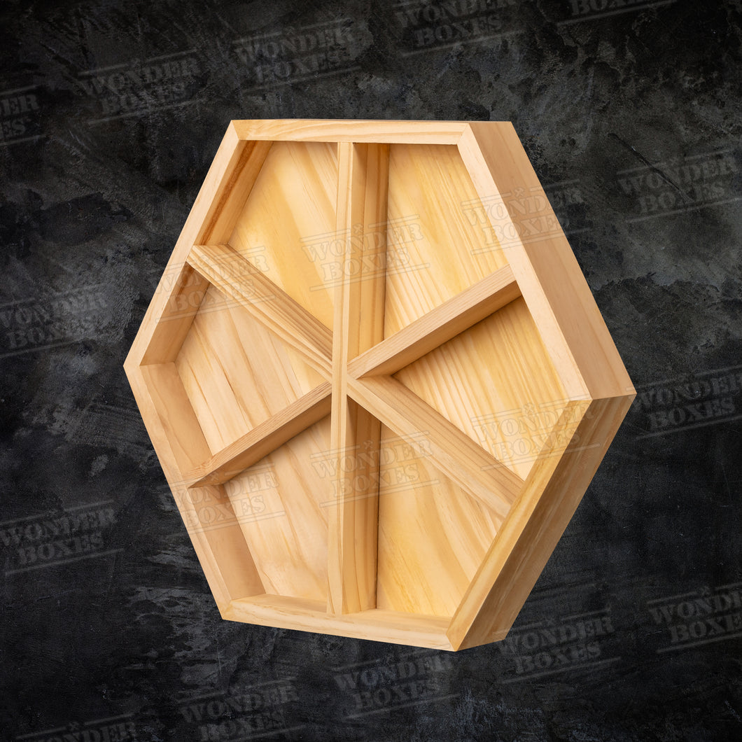 Wooden Partitioned Hexagon Tray