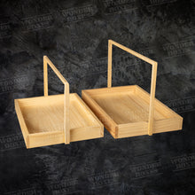 Load image into Gallery viewer, Rectangular Wooden Basket Handle Tray
