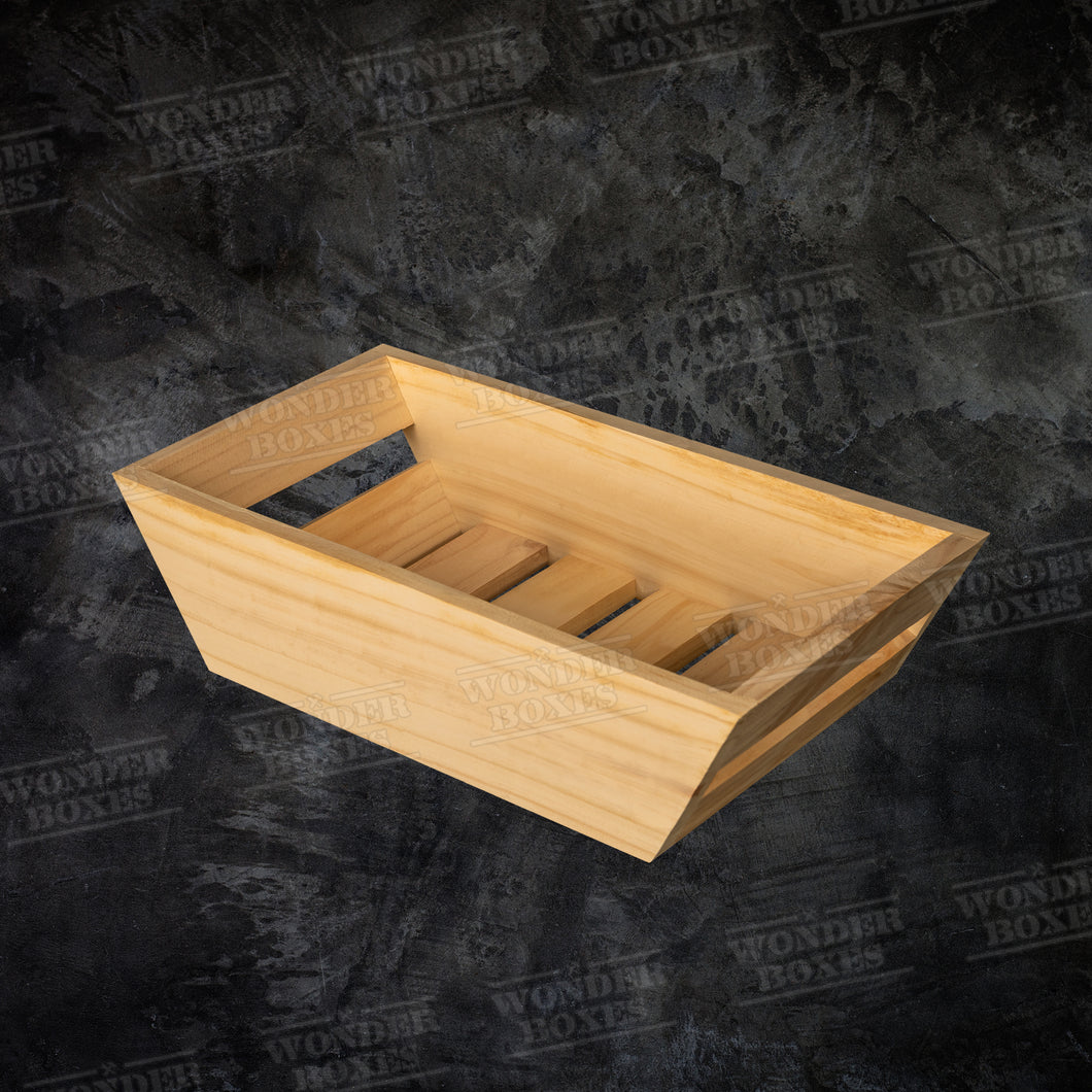 Trapez Boat shaped wooden hamper 16X8X4 inches